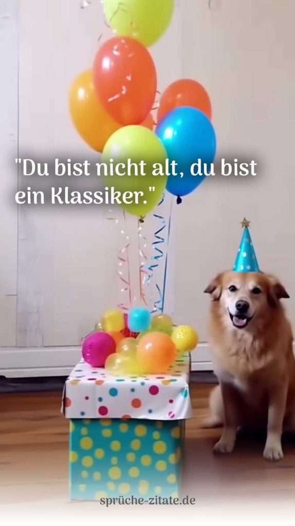 geburtstagswünsche lustig witzig frech alt mann frau kinder senioren zitate spruch bilder bild whatsapp teilen social media hund hut ballons