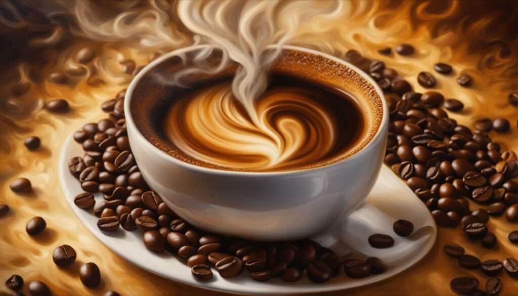 Kaffeebecher mit Kaffeebohnen Kaffeebecher mit Kaffeebohnen