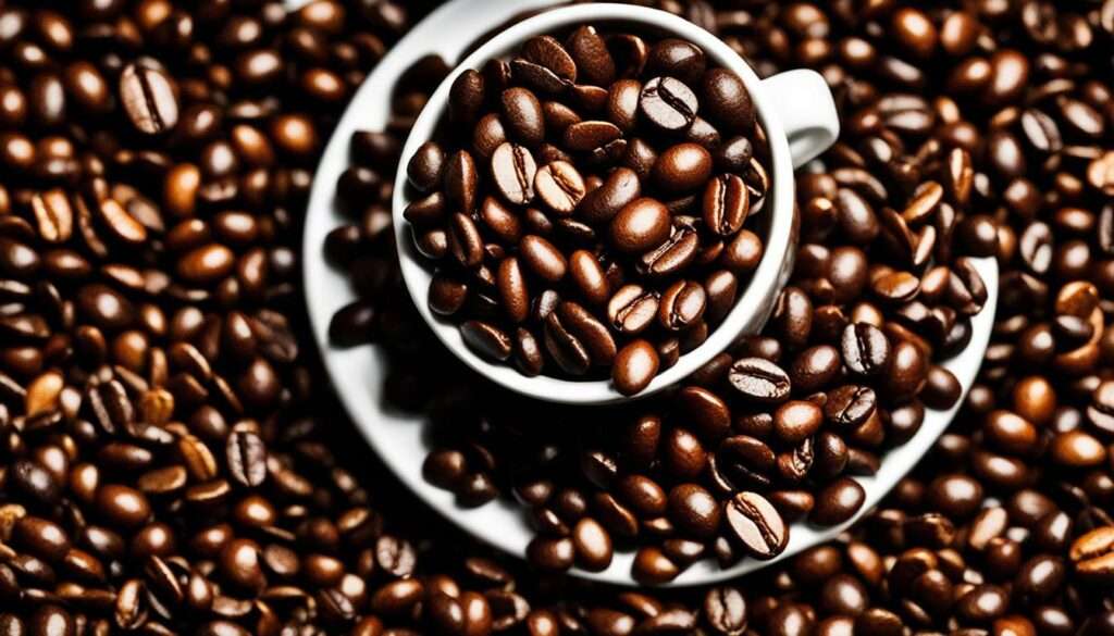 Kaffeebohnen in Tasse Kaffeebohnen in Tasse