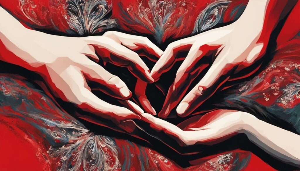 Zwei Hände, die ein rotes Herz formen Zwei Hände, die ein rotes Herz formen