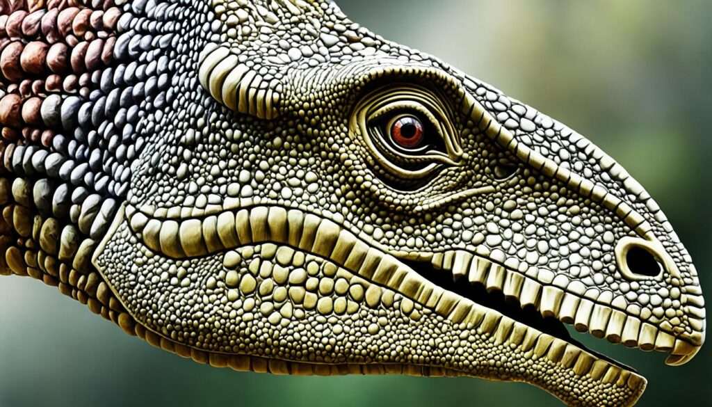 Detailansicht der Parasaurolophus Kopfstruktur Detailansicht der Parasaurolophus Kopfstruktur