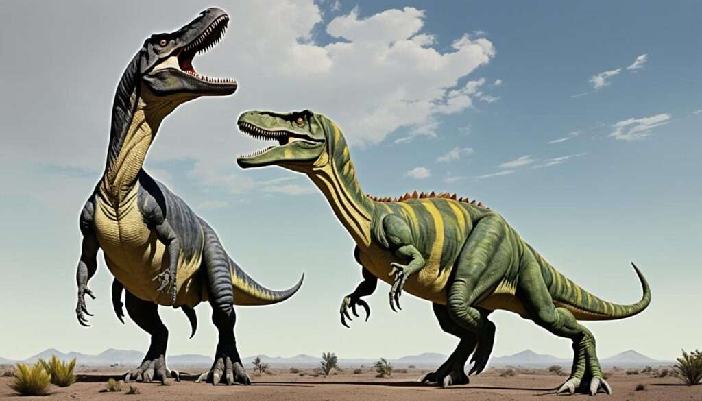 Vergleich Allosaurus und Tyrannosaurus Rex Größe Vergleich Allosaurus und Tyrannosaurus Rex Größe