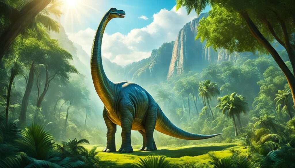 Der majestätische Langhalsdinosaurier Brontosaurus Der majestätische Langhalsdinosaurier Brontosaurus