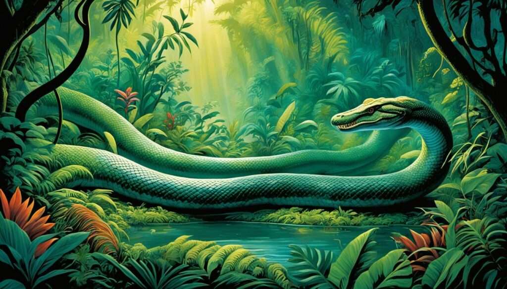 Titanoboa im tropischen Regenwald