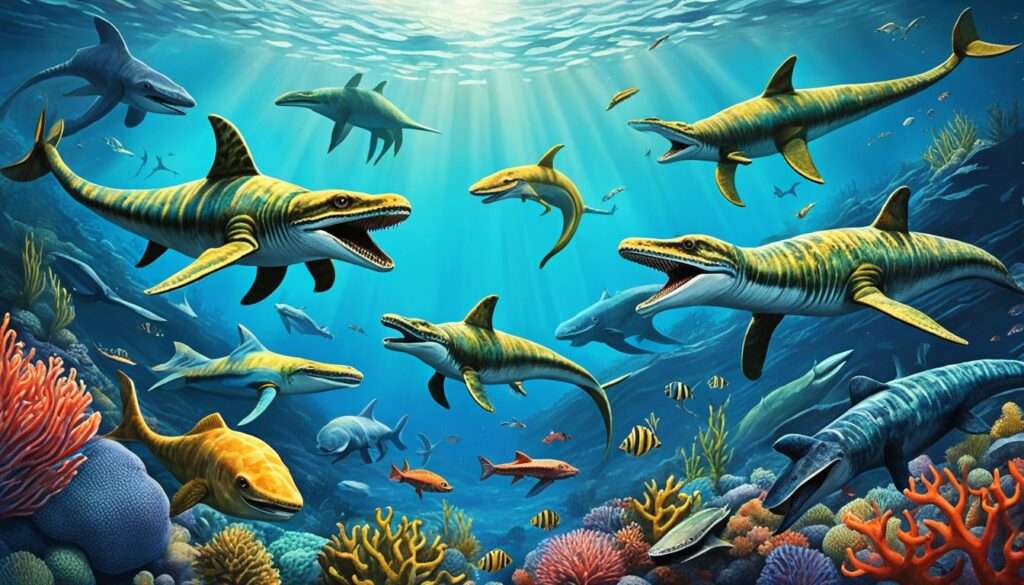 Verschiedene Arten von Meeressauriern Verschiedene Arten von Meeressauriern