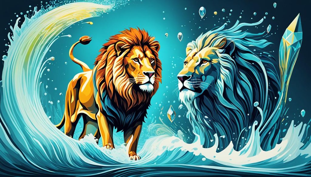 löwe und wassermann