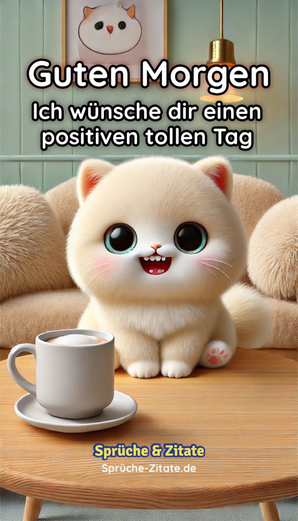 Guten Morgen Bild einer lustigen Katze