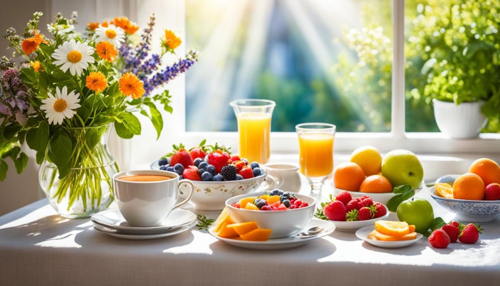 Gesundes Frühstück für Erholung