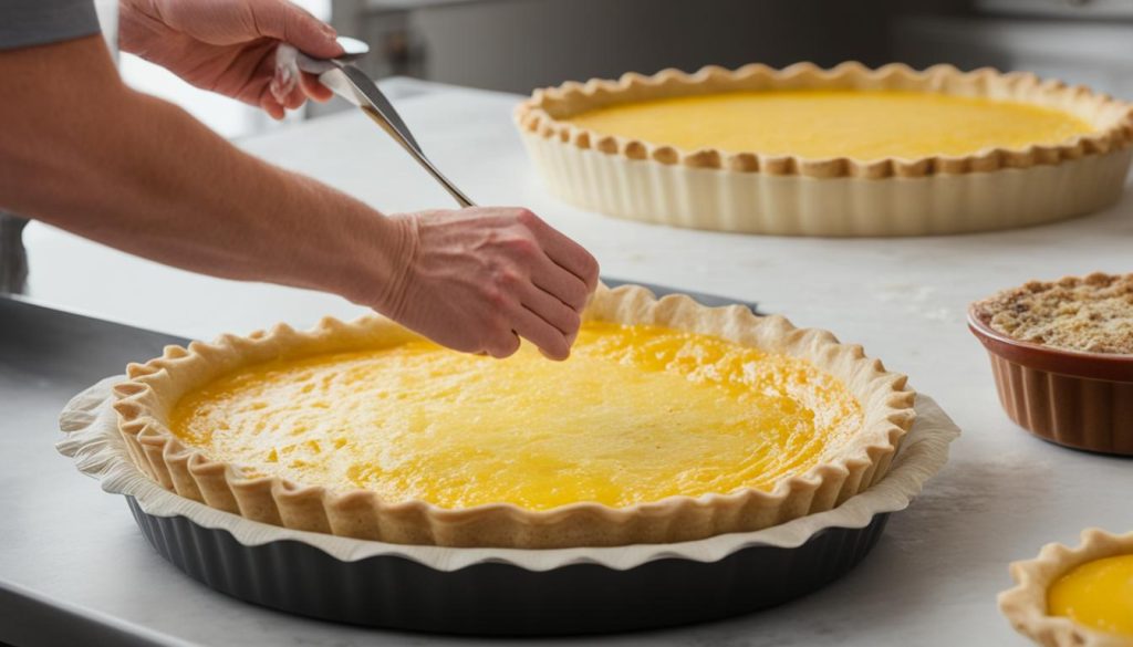 Blindbacken einer Quiche Blindbacken einer Quiche