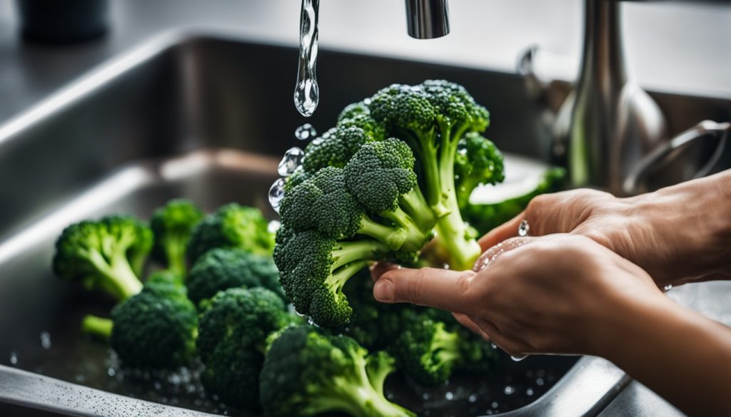 Brokkoli waschen Brokkoli waschen