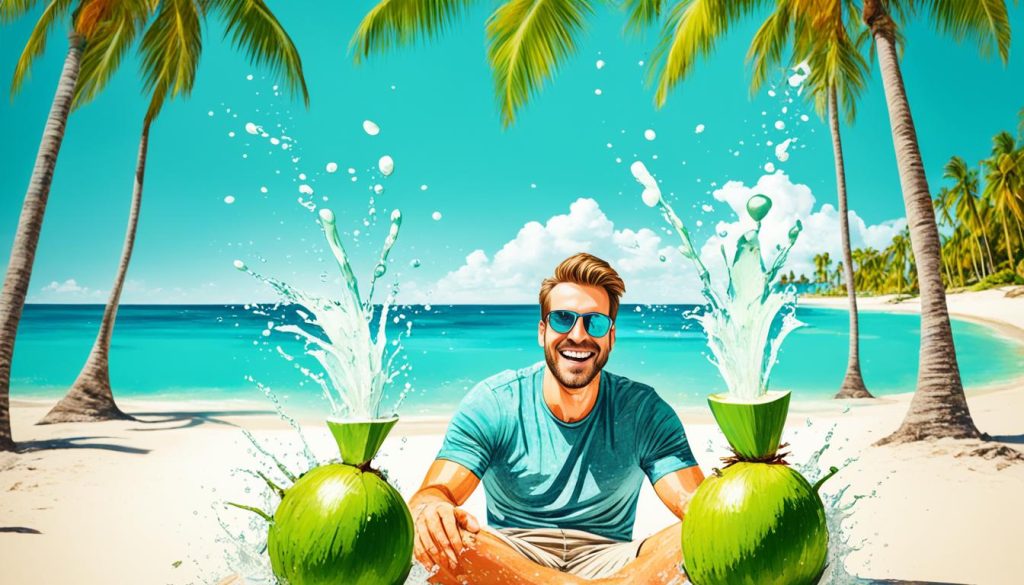 Kokoswasser trinken Kokoswasser trinken