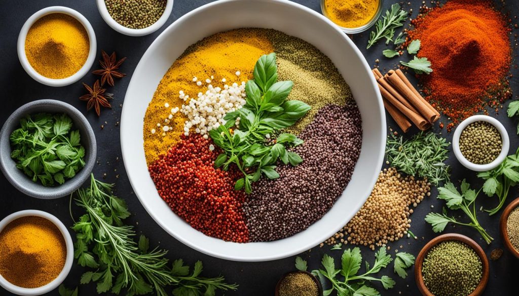 Quinoa zubereiten mit verschiedenen Gewürzen Quinoa zubereiten mit verschiedenen Gewürzen