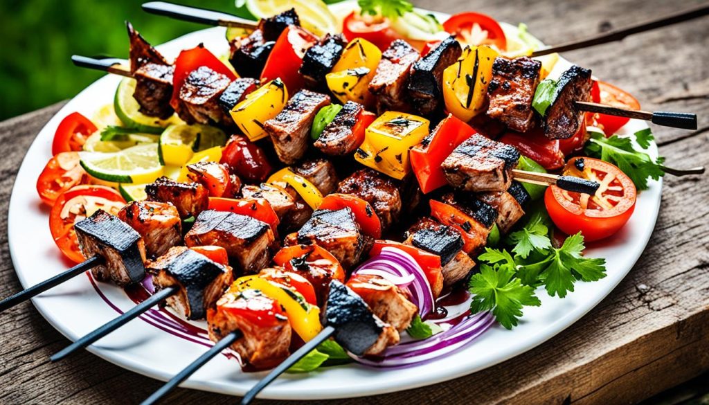 Schaschlik russische Fleischspieße Schaschlik russische Fleischspieße