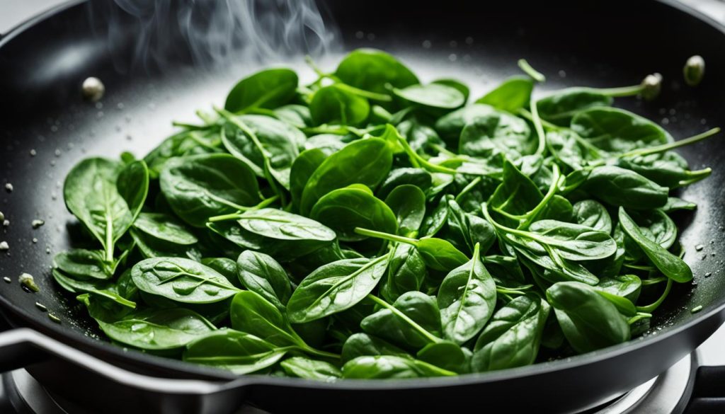 Spinat in der Pfanne zubereiten Spinat in der Pfanne zubereiten