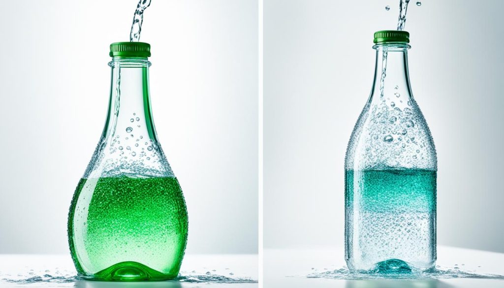 Wassersprudlerflaschen aus Glas und Plastik Wassersprudlerflaschen aus Glas und Plastik
