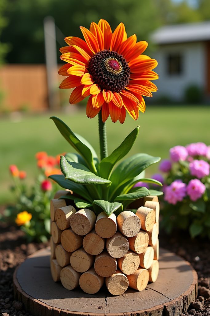 DIY Korken Kunst Ideen für den Garten-Titel