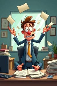 Lustige Sprüche über Stress-Titel