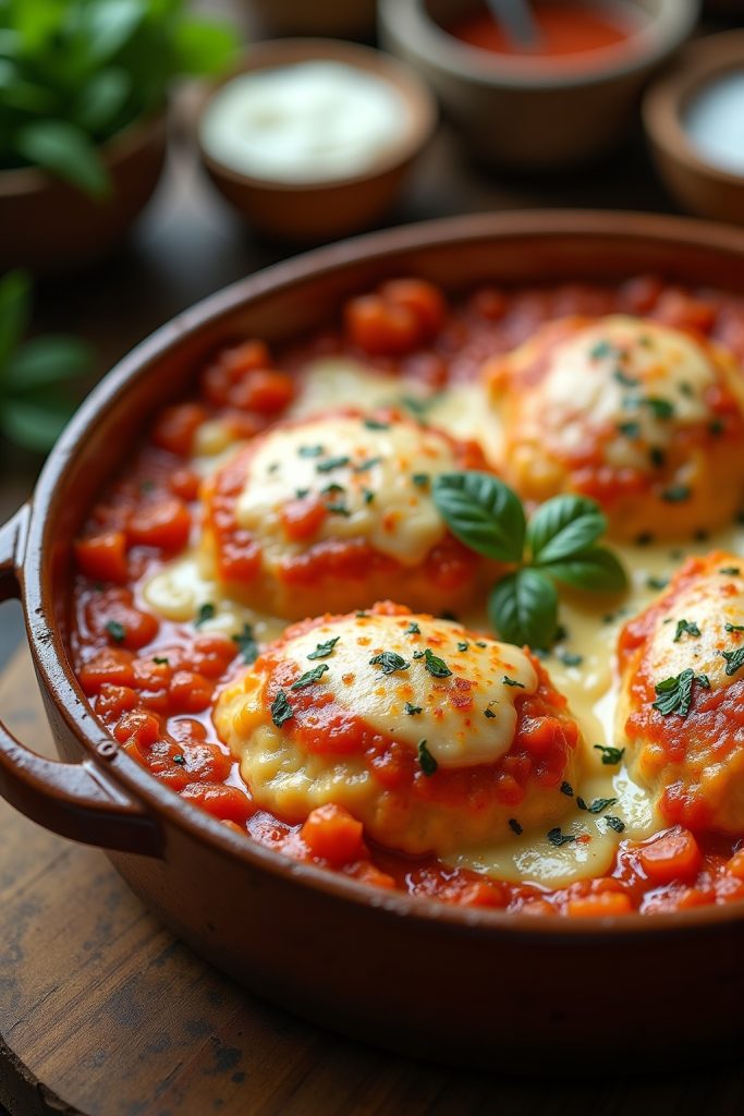 easy dump and bake chicken parmesan casserole recipes-Titel