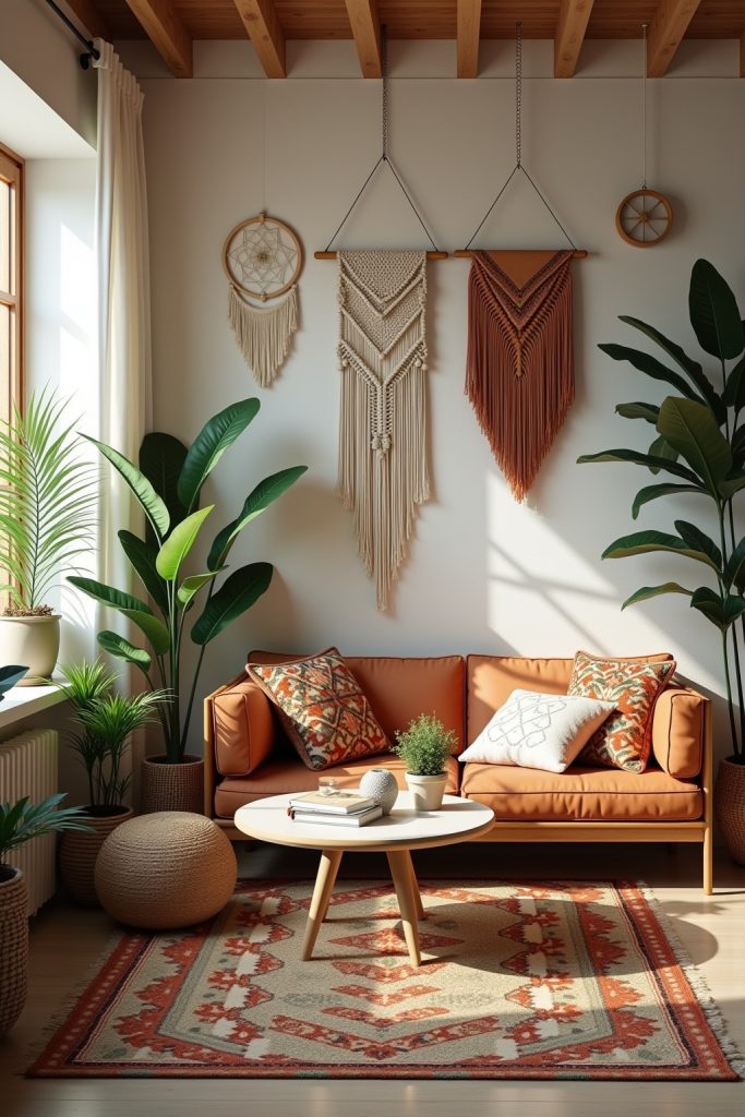 home decor ideas boho chic living room-Titel