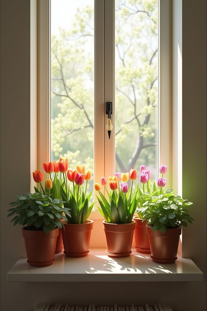 Einfache Frühlingsdekoideen für Fensterbank-Titel