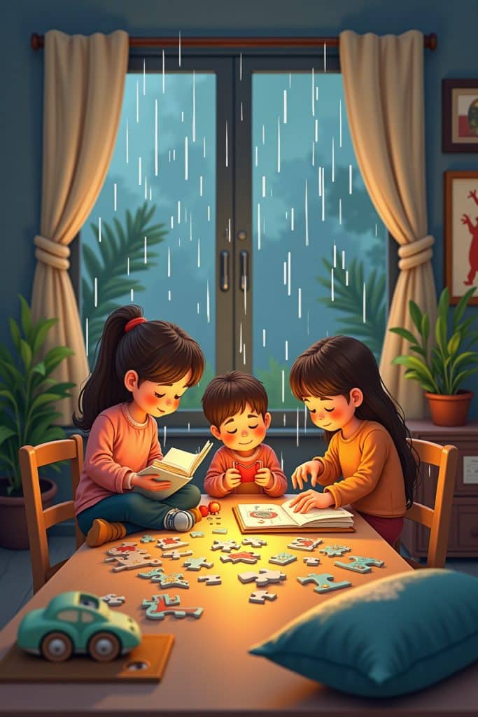 home acitivities at rainy day-Titel